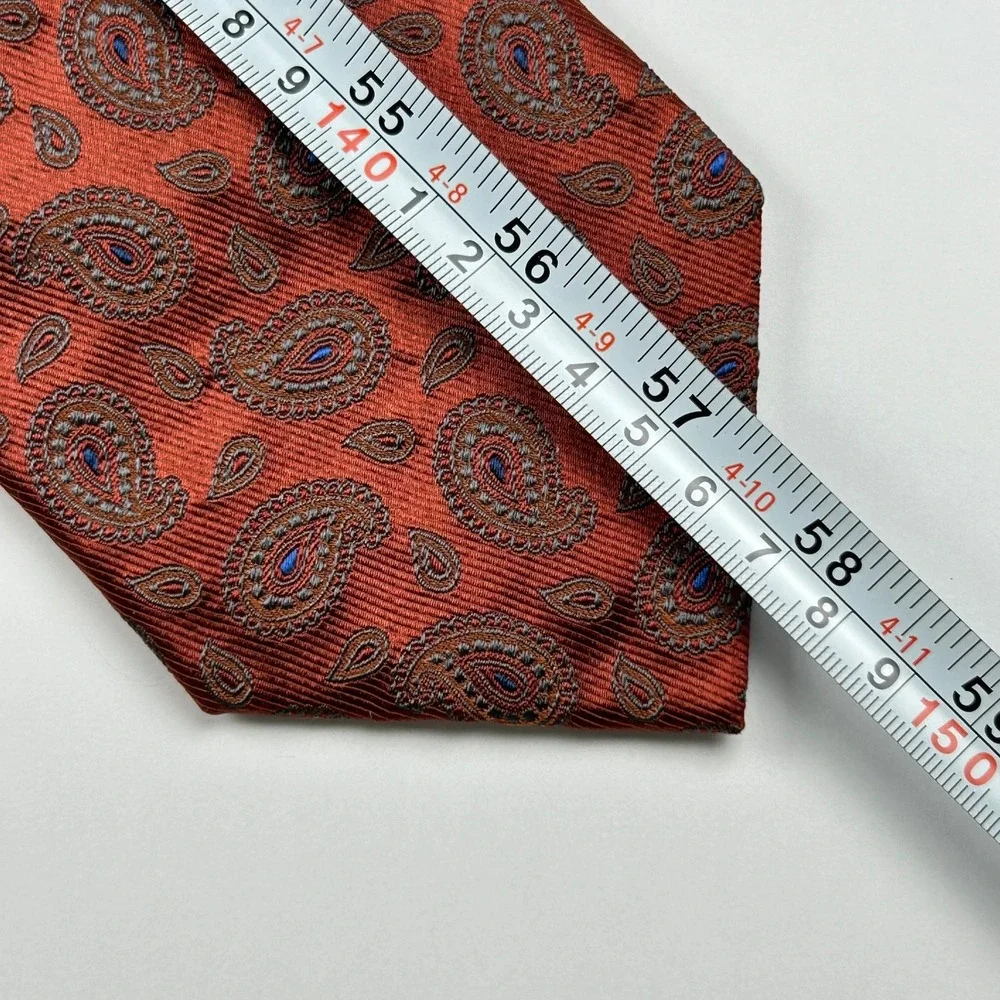 Paul Frederick Sartoriale Rust‎ Paisley 100% Silk Tie Italy